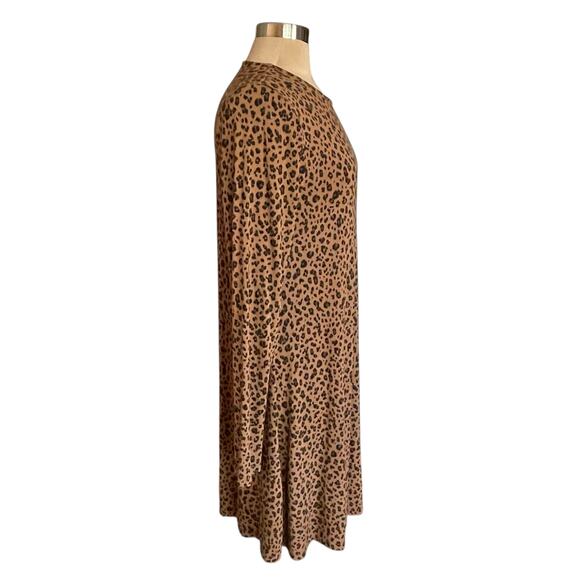 Old Navy Knit Sheath Dress Leopard Print LG Tall Long Sleeves Fall Casual Work - Picture 3 of 8